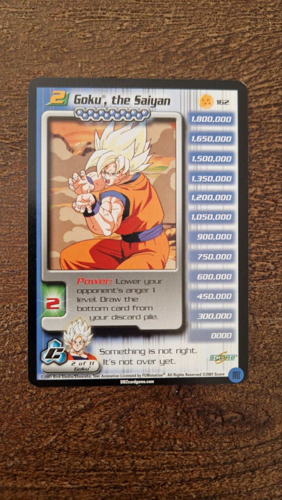 Goku the Saiyan Dragonball Z 2001 162 2/11, Hobby en Vrije tijd, Verzamelkaartspellen | Overige, Ophalen of Verzenden, Zo goed als nieuw