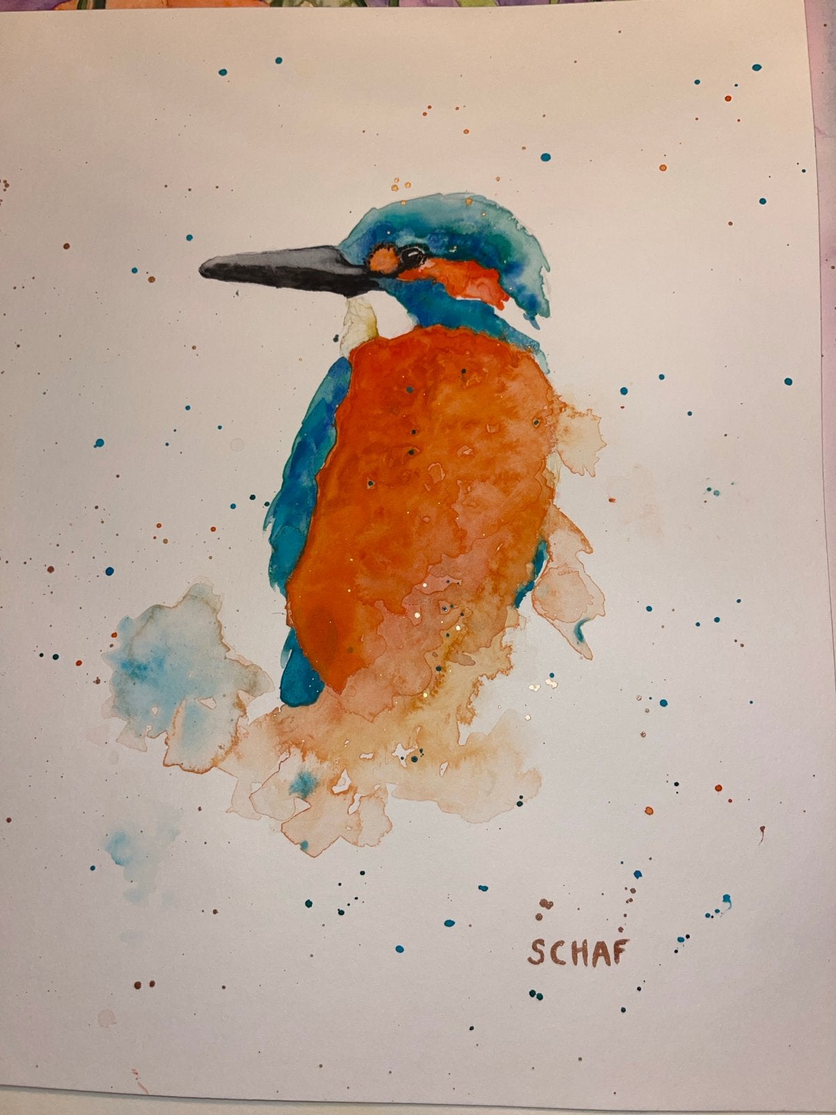 IJsvogel aquarel, Ophalen of Verzenden