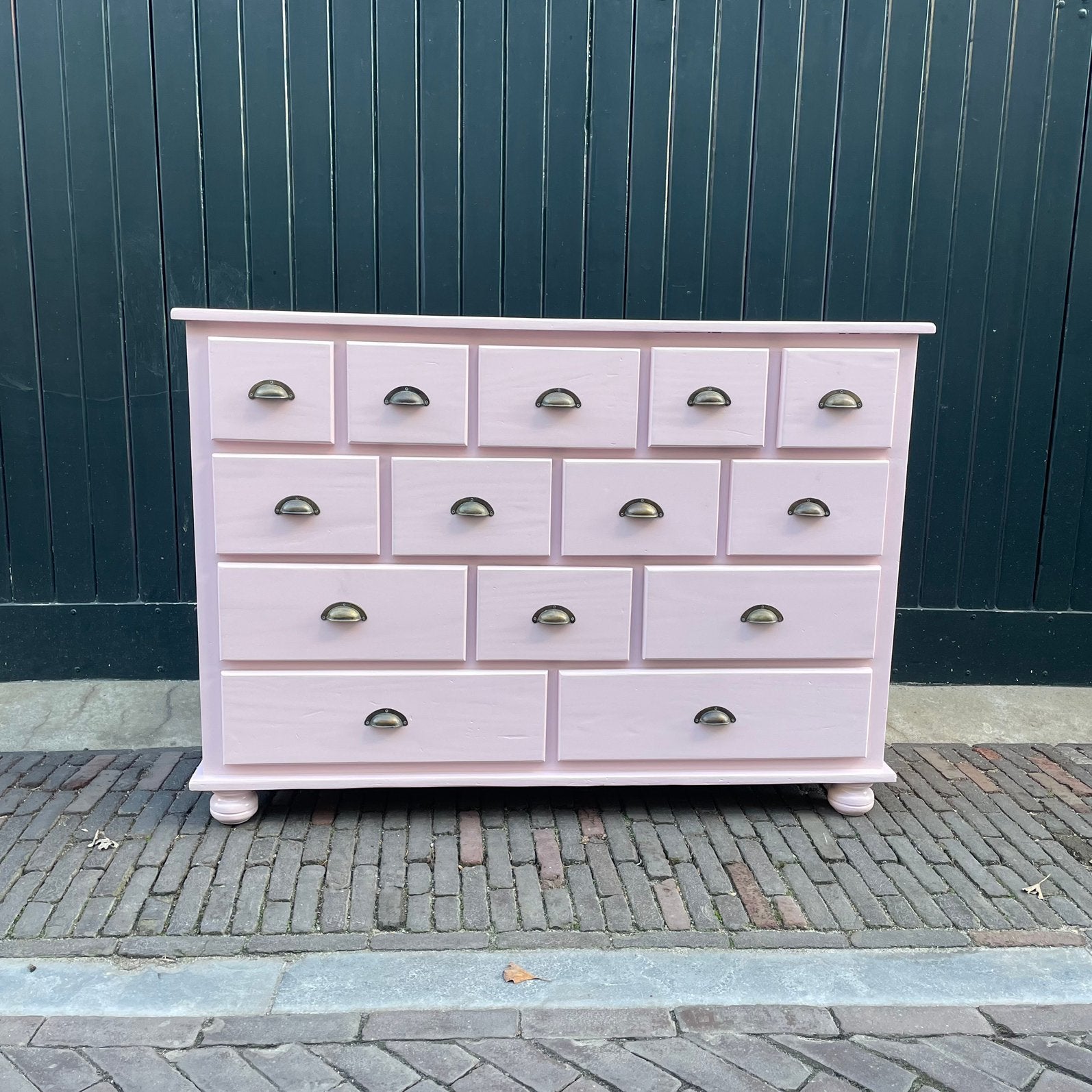 Brocante ladekast - oud roze - apothekerskast, Zo goed als nieuw, Minder dan 100 cm, 25 tot 50 cm, 50 tot 100 cm