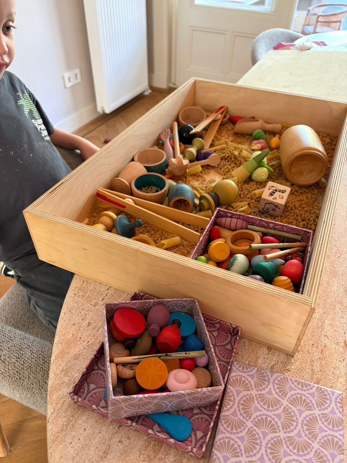 Sensory play speelbak zandbak hout, Ophalen, Gebruikt