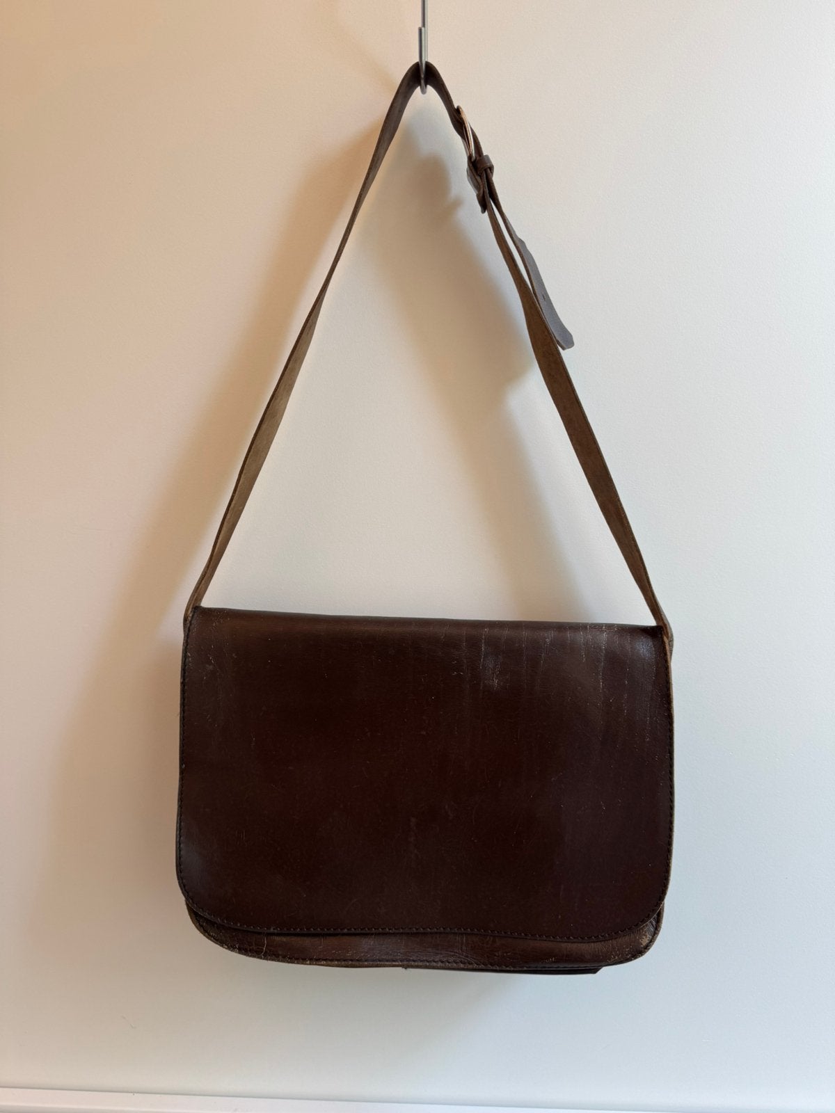 Lederen - Postmanbag/laptoptas -, Computers en Software, Ophalen, Gebruikt, Bruin, 15 inch