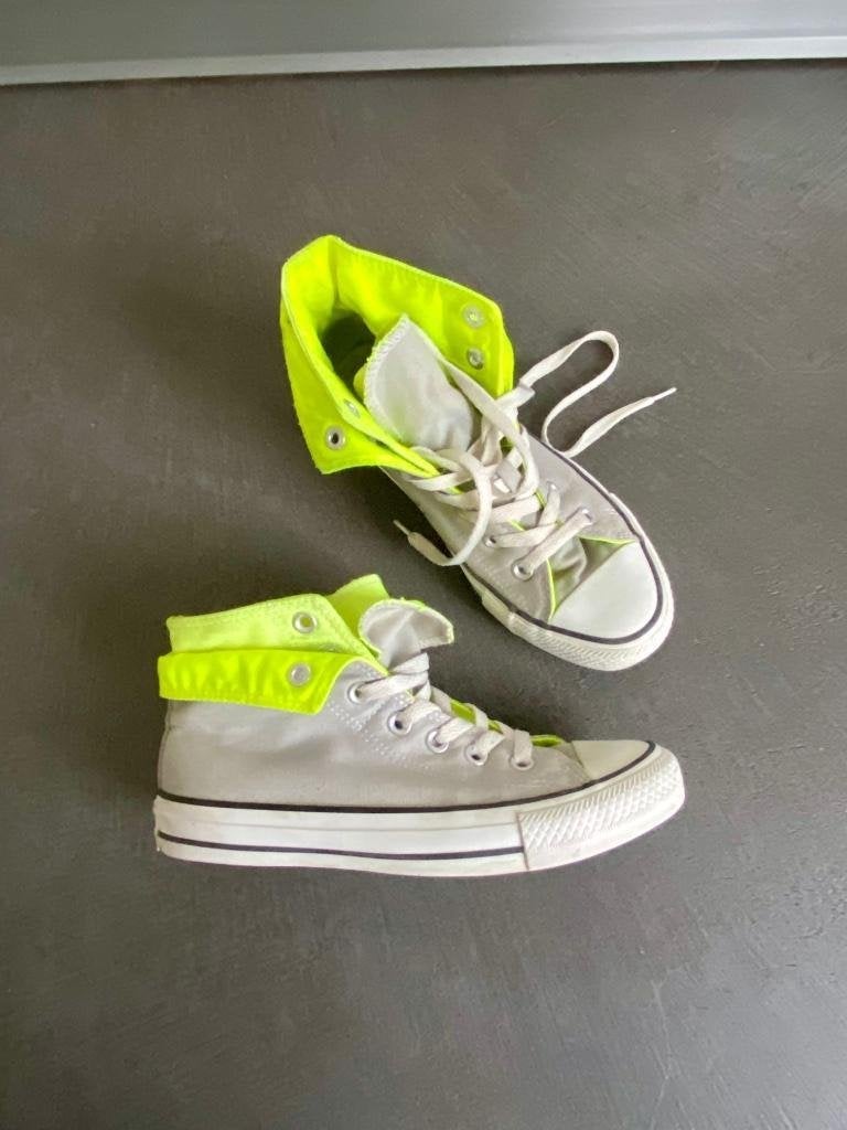 J75  Converse All Stars maat 37 hoge gympen sneakers schoen, Geel, Ophalen of Verzenden, Converse All Stars, Sneakers of Gympen