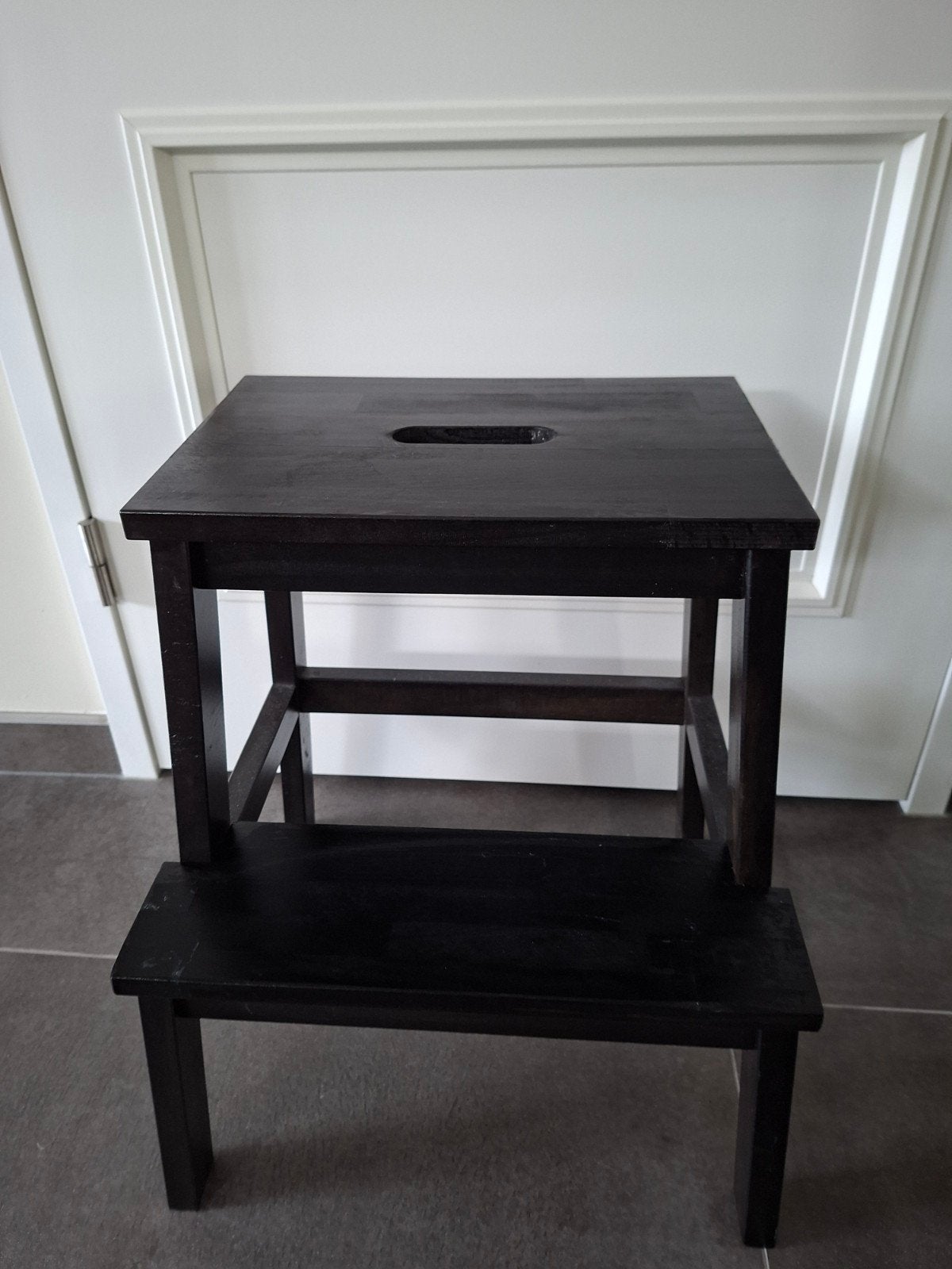 Opstap kruk, Ophalen, Hout
