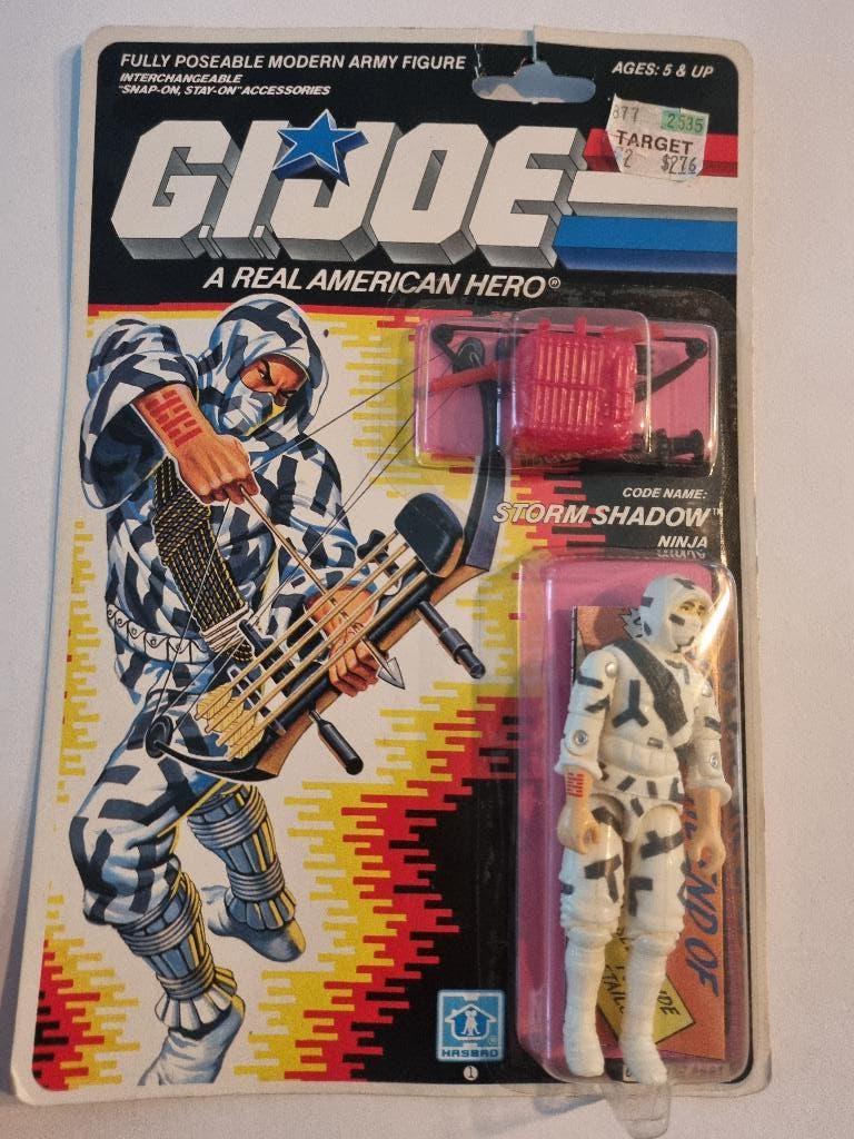 Gi Joe 1988 Storm Shadow V2 on card hasbro, Ophalen of Verzenden, Nieuw