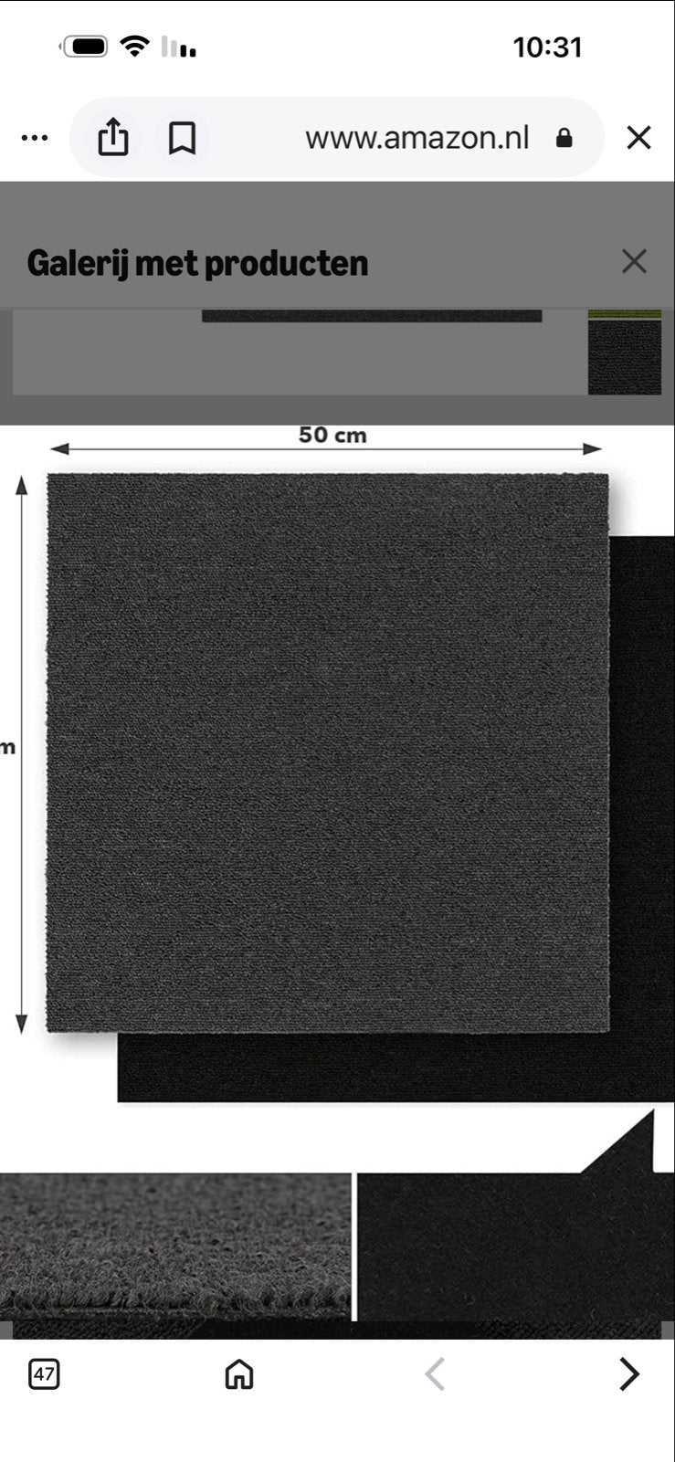 Tegels  tapijt donkergrijs ruim 50 stuk - 50x50  per stuk, Minder dan 50 cm, Vierkant, Ophalen of Verzenden, Zo goed als nieuw