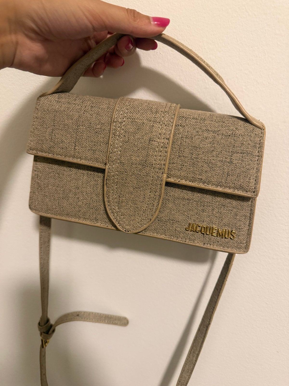Jacquemus Le Chiquito tasje - Beige (Nep), Ophalen of Verzenden, Nieuw, Beige, Handtas