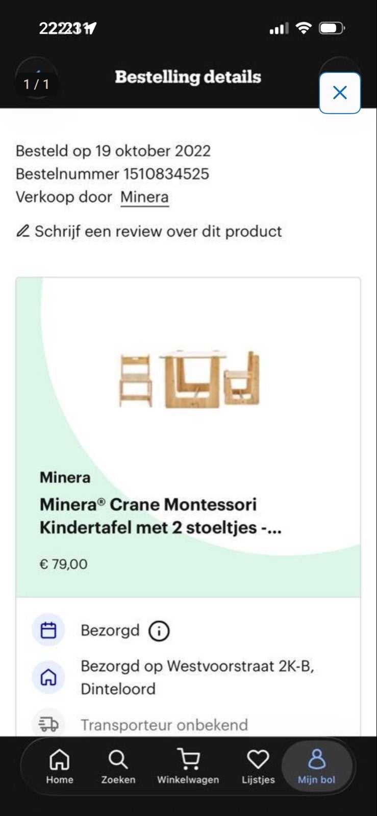 Minera Crane Montessori Kindertafel met 2 stoeltjes, Kinderen en Baby's, Ophalen of Verzenden, Gebruikt, Tafel(s) en Stoel(en)