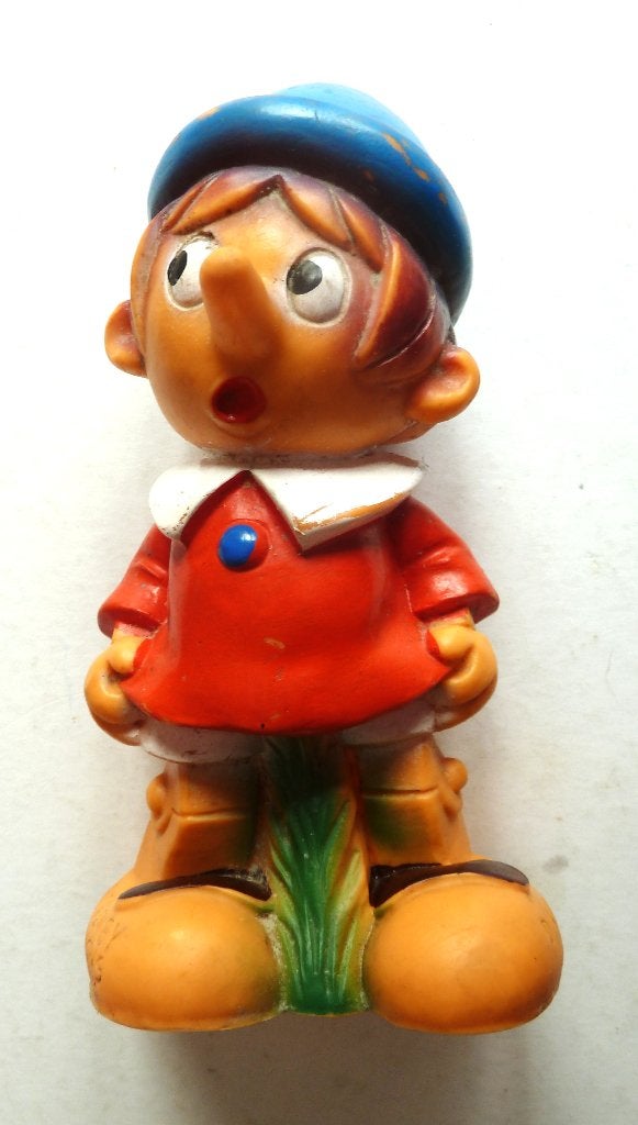Pinokkio = Pinocchio Walt Disney Productions Ledra pieper, Ophalen of Verzenden, Overige figuren, Gebruikt, Beeldje of Figuurtje