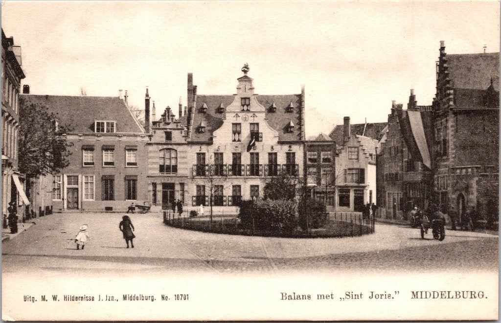 Middelburg - 3 antieke ansichtkaarten briefkaart St Joris, Verzenden, 1920 tot 1940, Gelopen, Zeeland