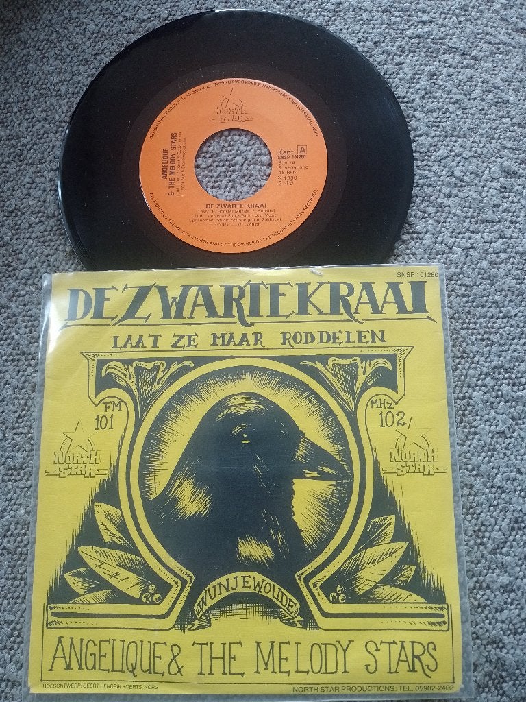 Angelique & The Melody Stars - De Zwarte Kraai., Ophalen of Verzenden, Gebruikt, 7 inch, Nederlandstalig