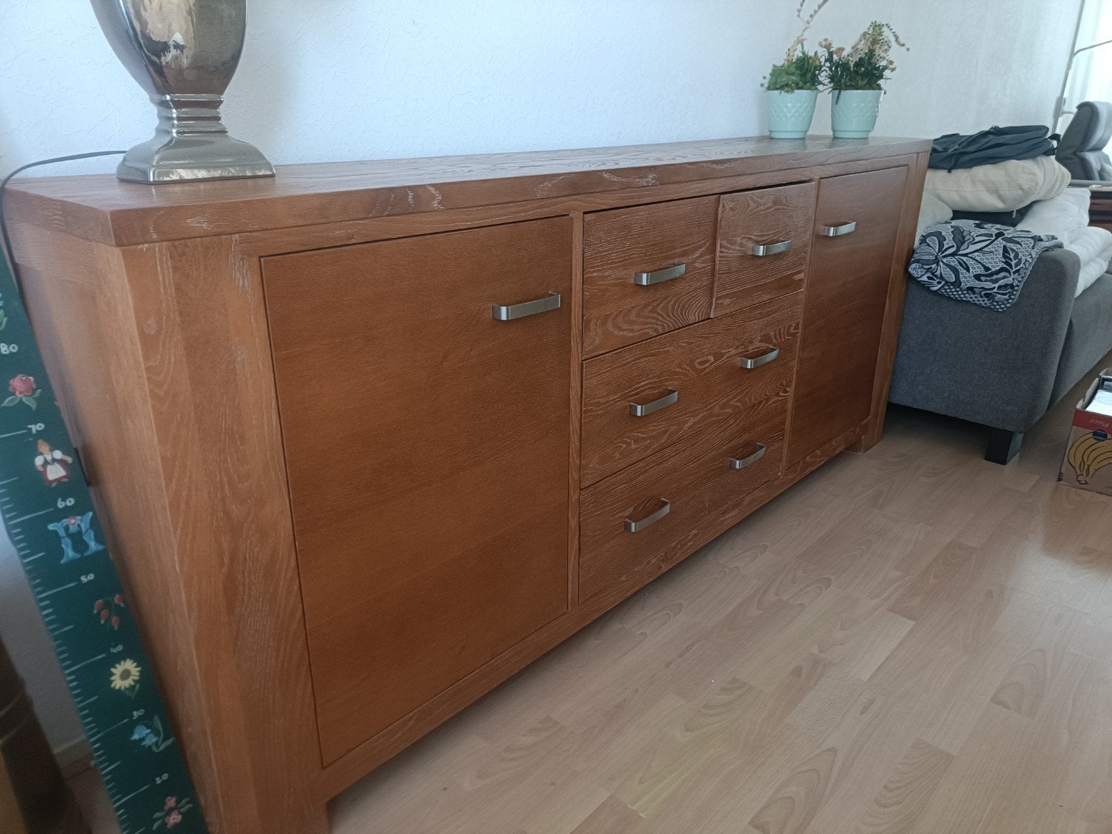Eikenhouten look  tv-meubel, salontafel en dressoir, Ophalen, Gebruikt, 100 tot 150 cm, 200 cm of meer
