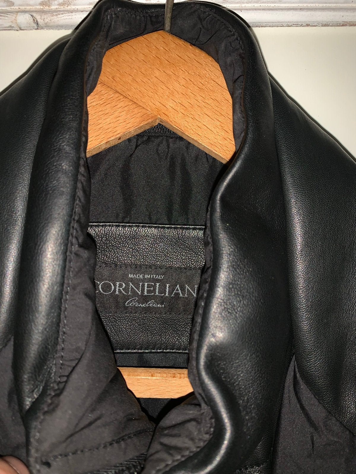 Corneliani ID Leren Jas - Zwart, Maat L nieuw, Kleding | Heren, Ophalen of Verzenden, Zo goed als nieuw, Maat 52/54 (L), Zwart