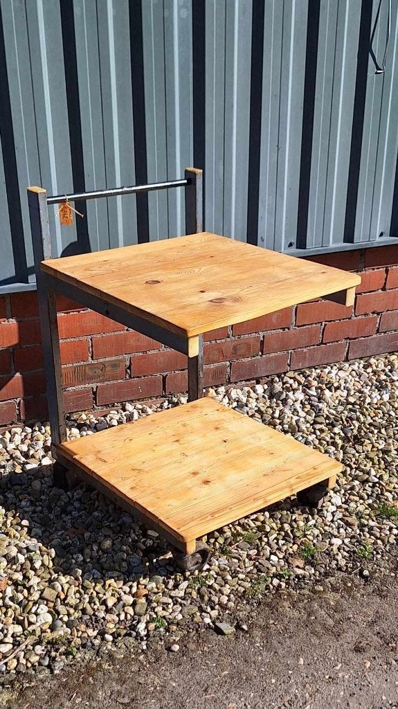 Industriële bijzettafel, keukentrolley, koffietafel, trolley, Ophalen, Gebruikt, 50 tot 100 cm, .