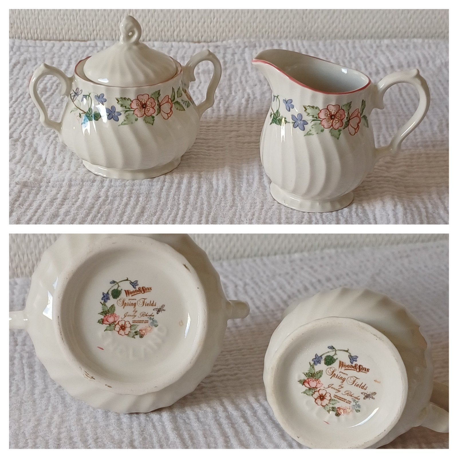 Spring Fields Wood & Sons Melkkannetje en Suikerpot, Ophalen of Verzenden