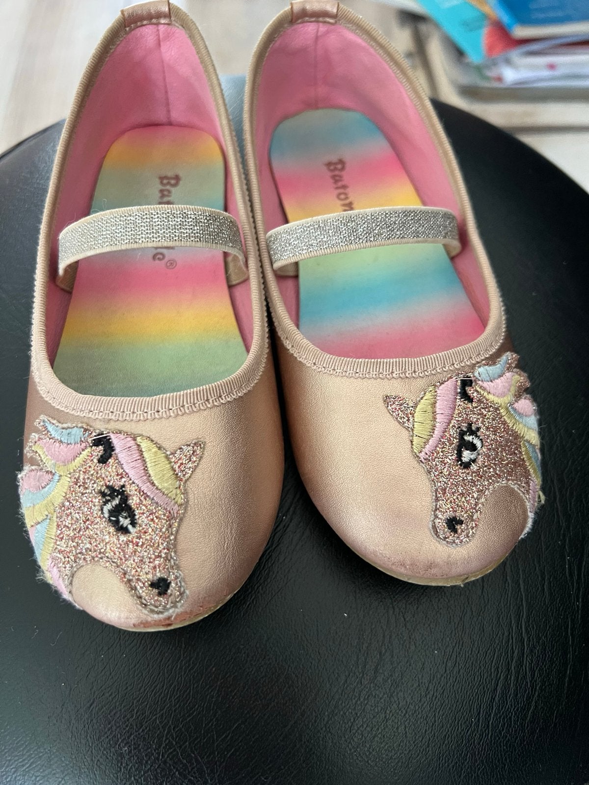 Goudroze ballerina's met eenhoorn en glitter maat, 28/29, Kinderen en Baby's, Ophalen of Verzenden, Gebruikt, Meisje, Schoenen