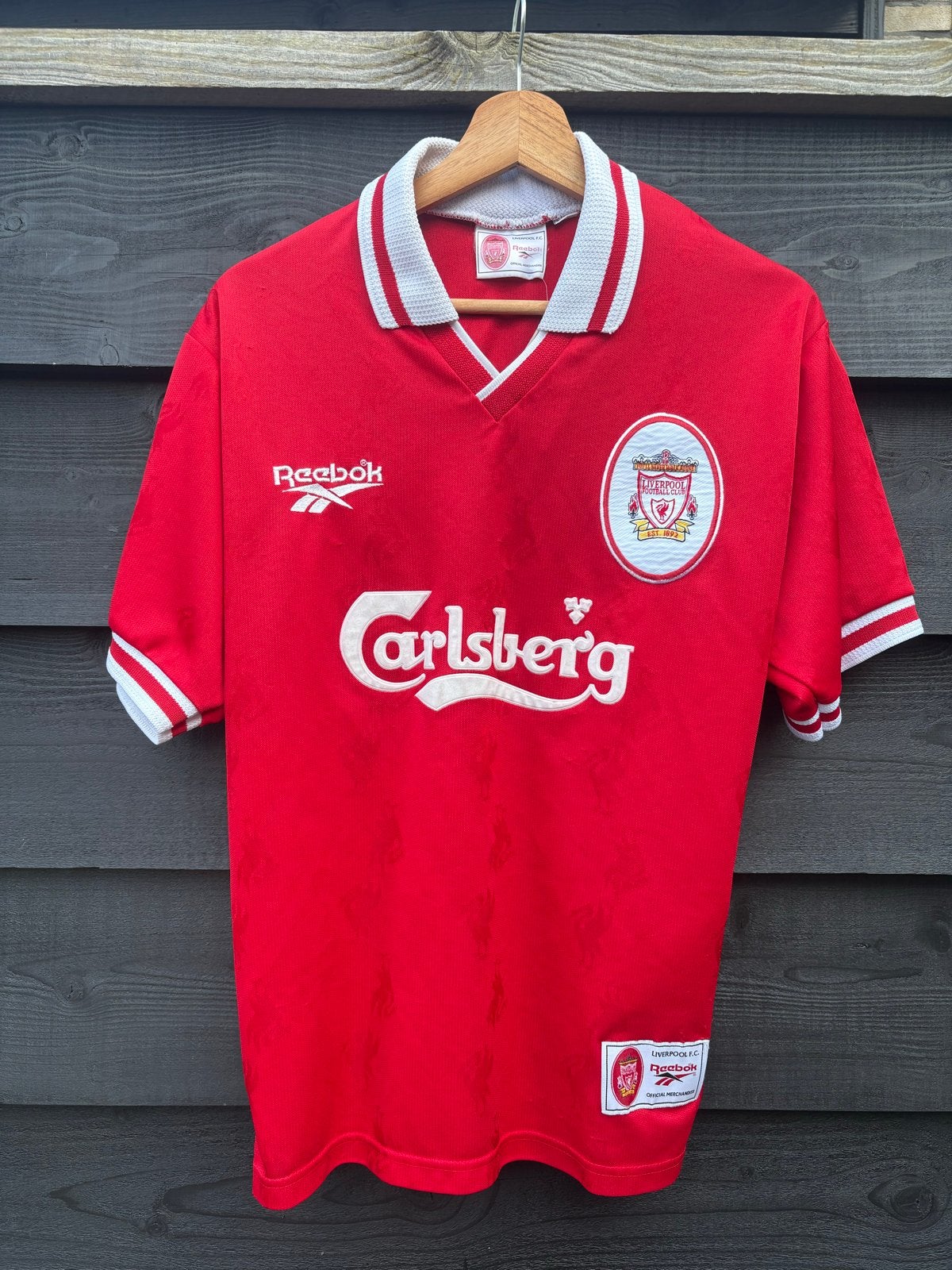 Vintage Liverpool FC Reebok Carlsberg Thuisshirt, Kleding | Heren, Overige maten, Ophalen of Verzenden, Zo goed als nieuw, Voetbal