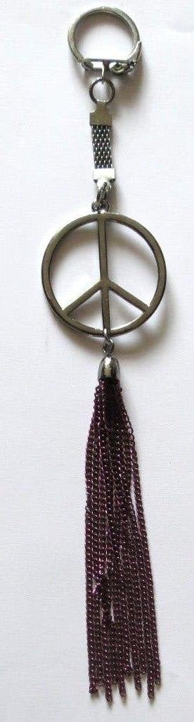 Sleutel tashanger Peace teken met paarse kettinkjes €6,75, Marktplaats@koningsieraden.nl, Verzenden, Nieuw, Onbekend