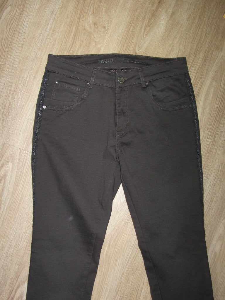 PARA-MI broek 40/30 diep bruin, "Nikita" skinny, NIEUW, Kleding | Dames, Broeken en Pantalons, Maat 38/40 (M), Bruin, Nieuw, Ophalen of Verzenden