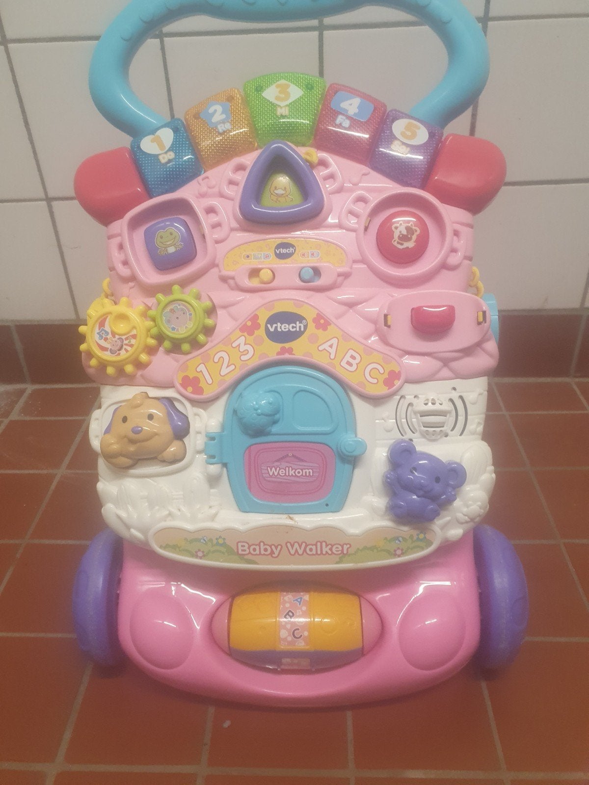 VTech Baby Walker Roze - Loopwagen met geluid en licht, Kinderen en Baby's, Speelgoed | Babyspeelgoed, Ophalen of Verzenden, Gebruikt