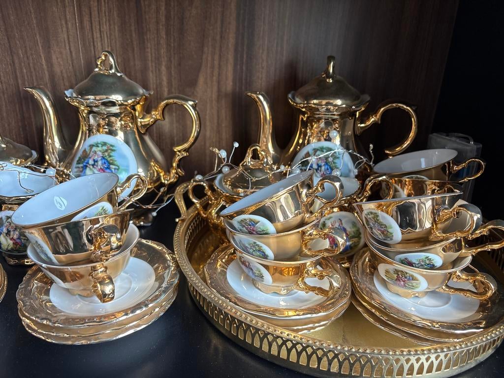 Exclusief Bavaria Waldershof 22 Karaat Goud Theeservies, Ophalen of Verzenden