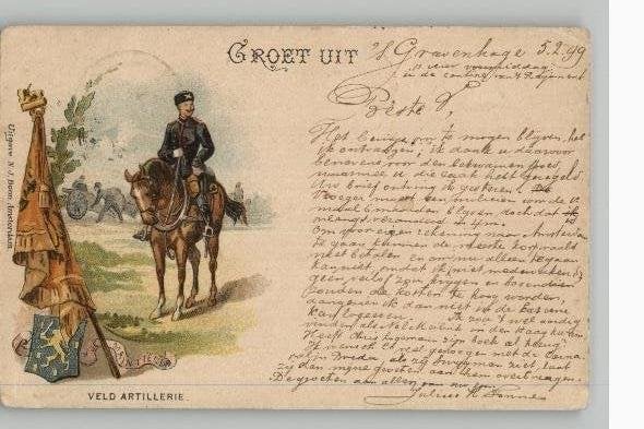 Veldartillerie st Den Haag 1899 zeer oude uitg N.J. Boon, Verzenden, Voor 1920, Gelopen, Zuid-Holland