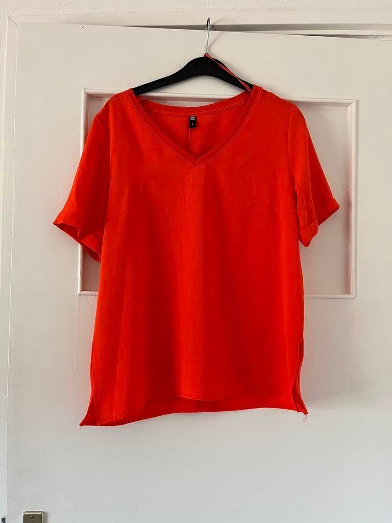 Koraal tshirt maat s, Ophalen of Verzenden, Zo goed als nieuw, Oranje, Korte mouw