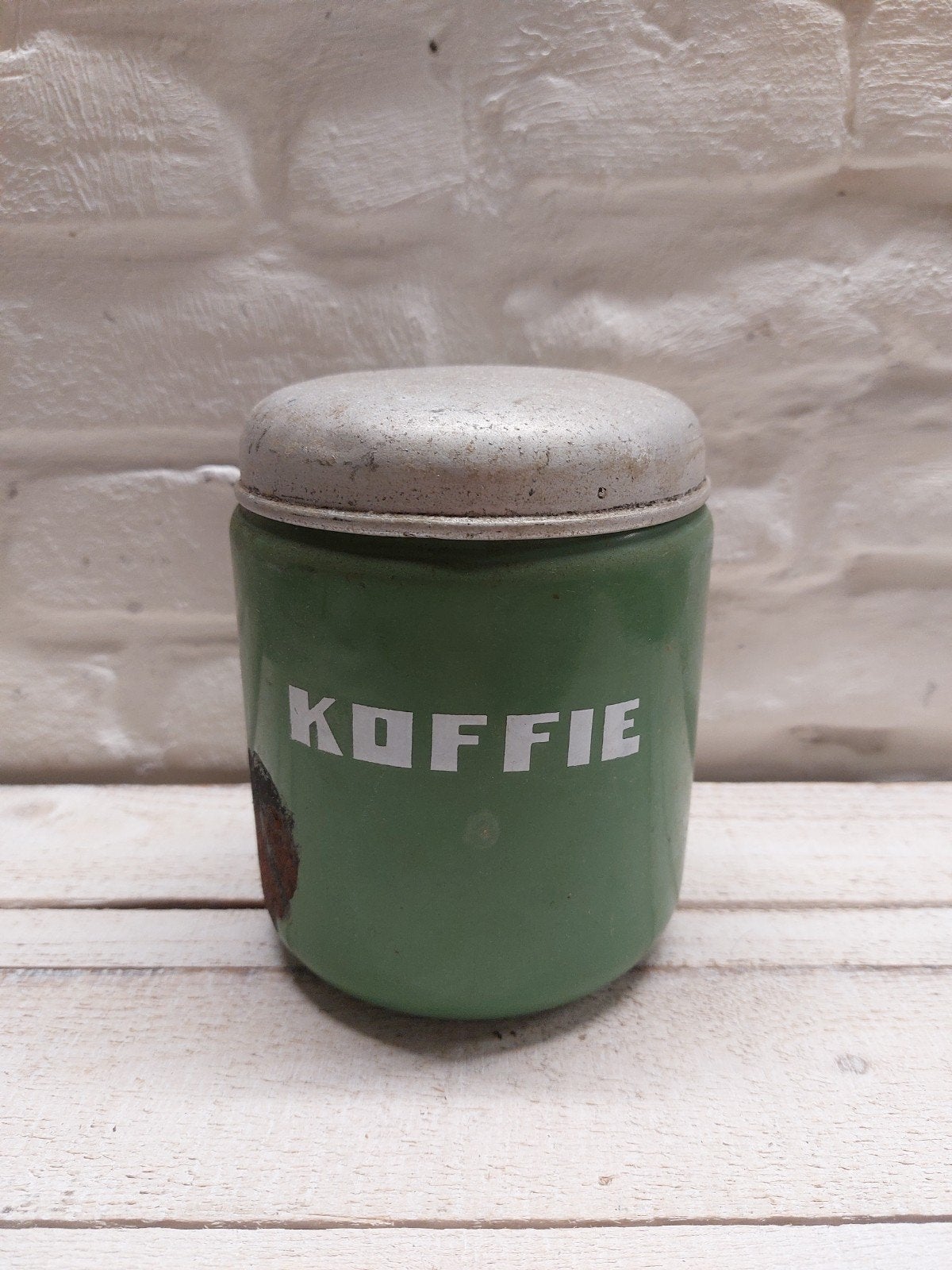 Vintage Groene Koffiebus met Deksel, Verzenden