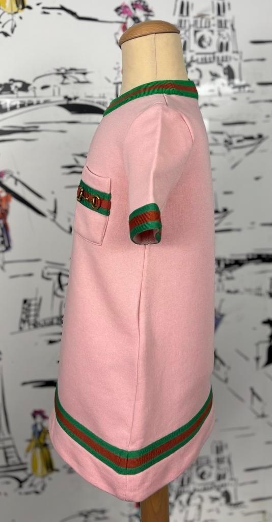 Gucci roze jersey jurk met horsebit maat 4 (450 euro), Gucci EU, Zo goed als nieuw, Jurk of Rok, Custeromercare@gucci.com