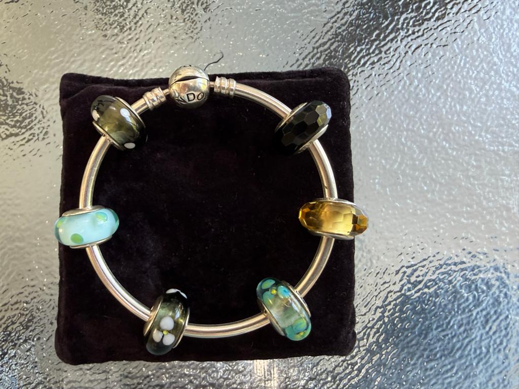 Pandora bedels Murano glas, Sieraden, Tassen en Uiterlijk, Bedels, Glas of Kristal, Pandora, Ophalen of Verzenden, Zo goed als nieuw