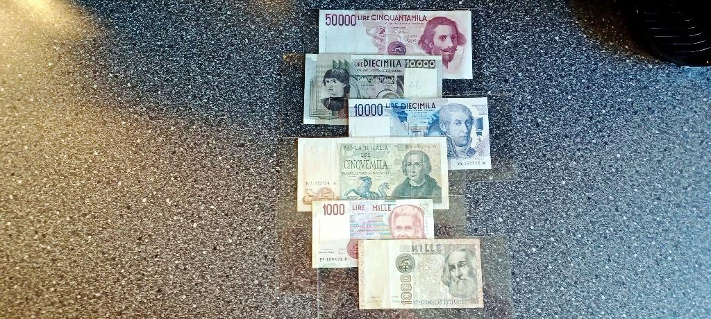 Setje Bankbiljetten uit Italie, Postzegels en Munten, Bankbiljetten | Europa | Niet-Eurobiljetten, Verzenden, Italië, Setje