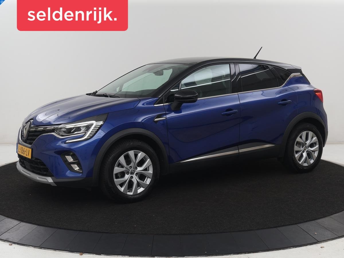 Renault Captur 1.3 TCe 140 Intens | Half leder | Navigatie |, Auto's, Renault, Gebruikt, Blauw, Leder en Stof, Bedrijf