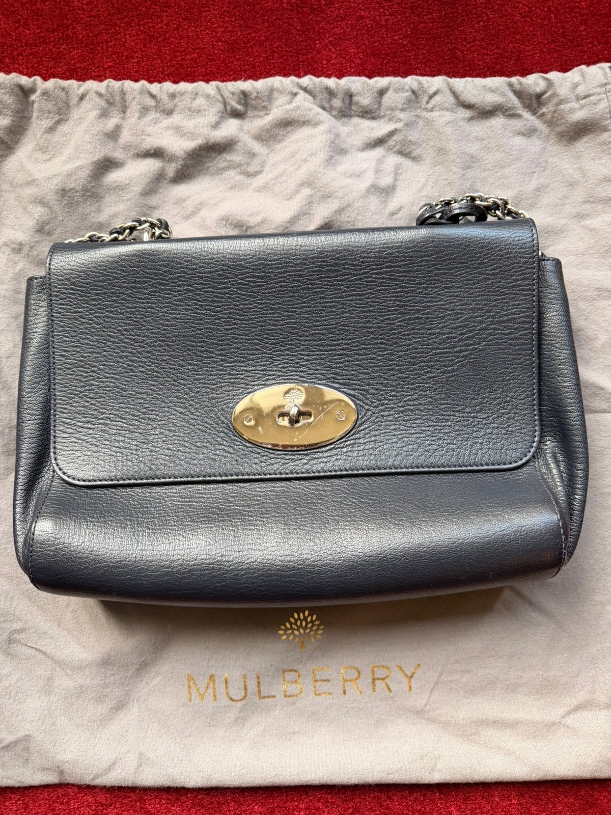 Mulberry Lily medium size tas, schouder & crossbody., Ophalen of Verzenden, Zo goed als nieuw, Blauw