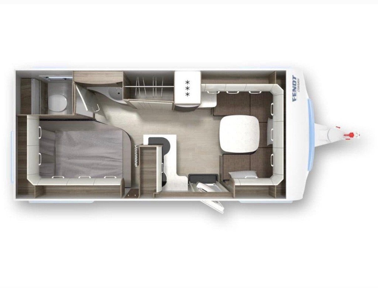 Fendt Tendenza 495 SFR | Mover| Luifel | Fietsendrager, Caravans en Kamperen, Caravans, Kachel, Particulier, 1250 - 1500 kg, Tot en met 4