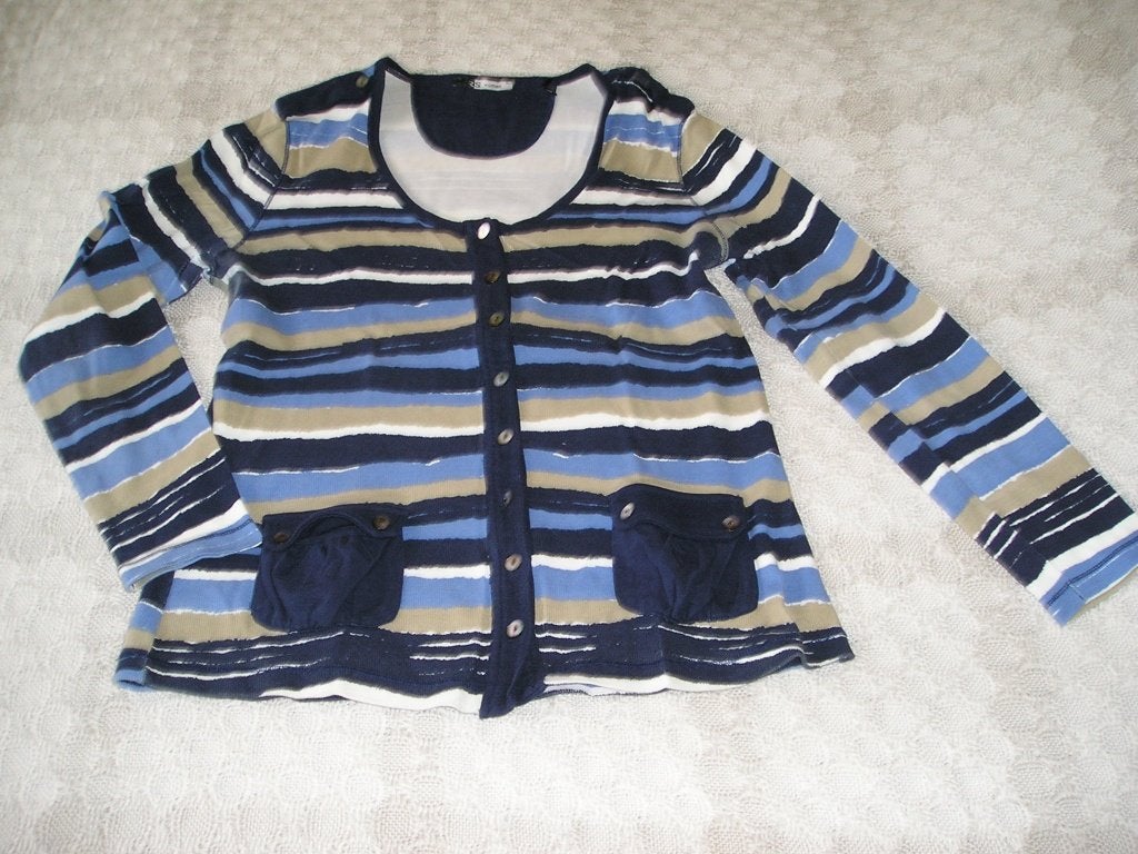 prachtig gestreept vest RS Women maat 46, Kleding | Dames, Truien en Vesten, Ophalen, RS Woman, Blauw, Maat 46/48 (XL) of groter