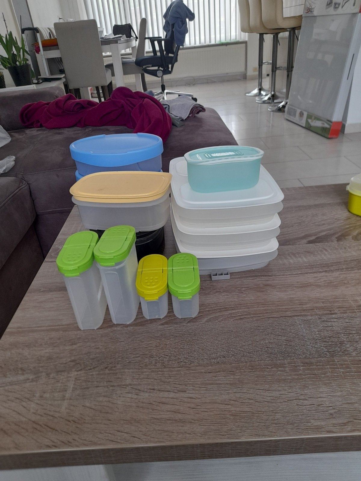 Diverse set Tupperware bewaarbakjes en voorraadbussen, Ophalen of Verzenden, Gebruikt, Blauw, Bus of Trommel