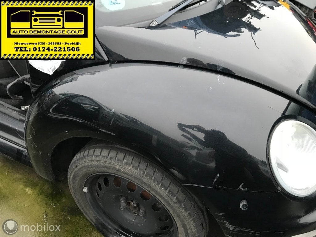 Volkswagen Beetle ('98-'10)Spatbord Scherm Rechts Voor Zwart, Gebruikt, Volkswagen, Ophalen of Verzenden