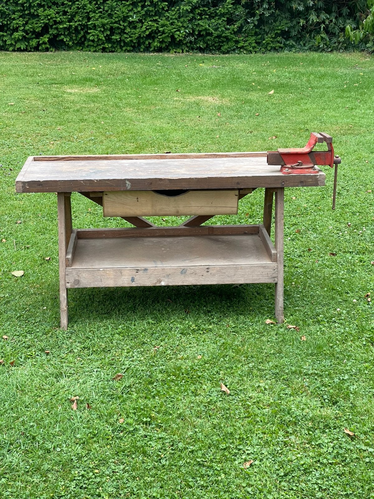 Werkbank kinderformaat hout, echte gietijzeren bankschroef, Ophalen, Gebruikt, Minder dan 70 cm, Bankschroef