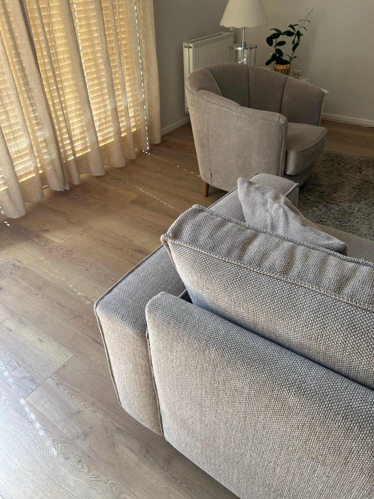 Comfortabele bank en fauteuil Rivièra Maison, Huis en Inrichting, Fauteuils, Ophalen, Zo goed als nieuw, Stof, 75 tot 100 cm