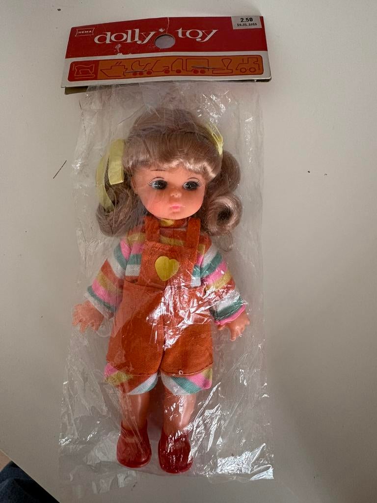 Vintage HEMA pop / dolly toy in verpakking, Ophalen of Verzenden, Nieuw, Pop