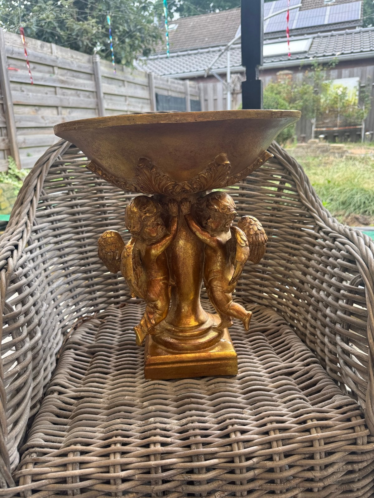 Gouden schaal met cherubijnen - Decoratief object, Ophalen
