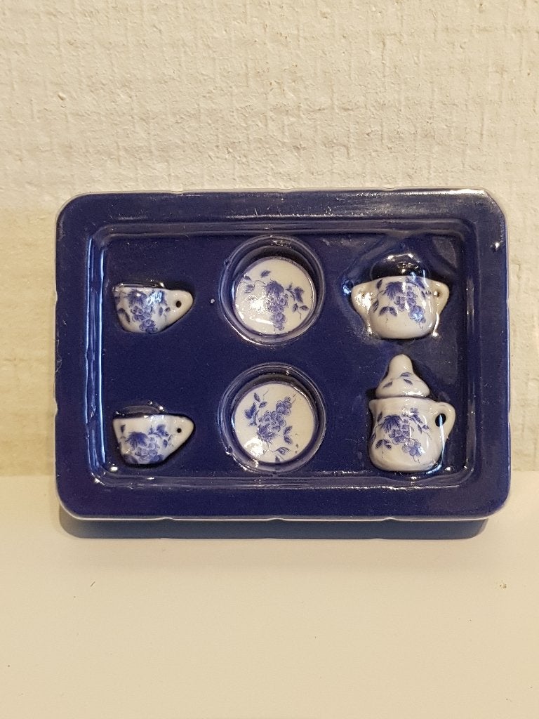 Prachtig miniatuur porseleinen theeserviesje – Nieuw!, Verzenden, Gebruikt, Poppenhuis