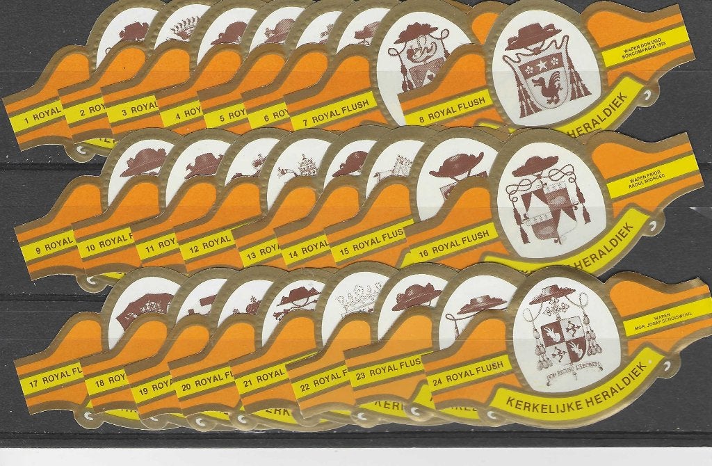 reeks 658   heraldica  1-24  sigarenbanden, Ophalen of Verzenden, Zo goed als nieuw, Sigarenbandjes