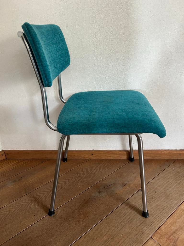 Gispen 1231 Stoel - Vintage Design in Petrolblauw, Huis en Inrichting, Stoelen, Gebruikt, Overige kleuren, Ophalen of Verzenden