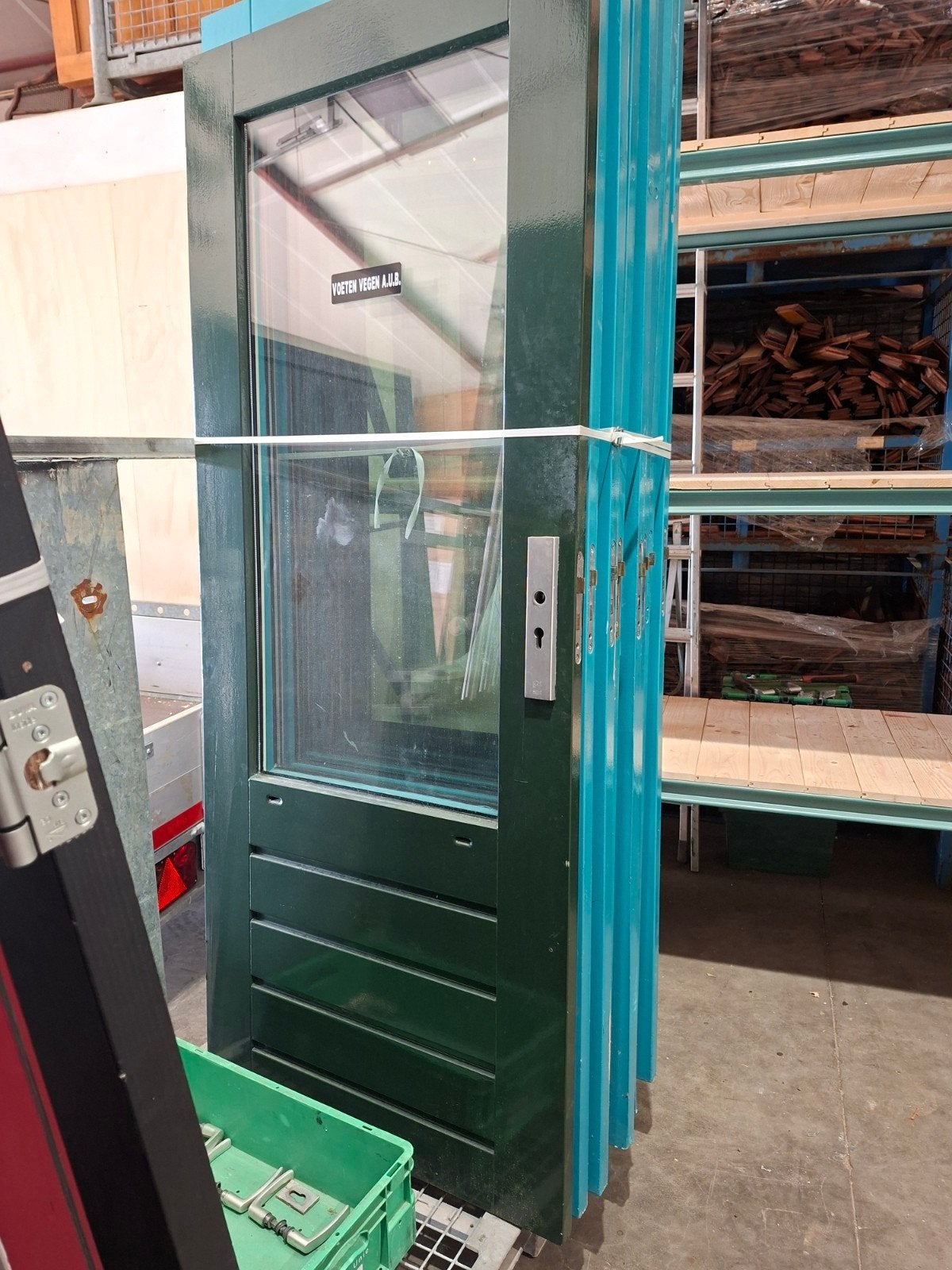 Achterdeuren, Plaatdeuren, Voordeuren, Deurkozijn, Zo goed als nieuw, 150 tot 225 cm, Inclusief glas