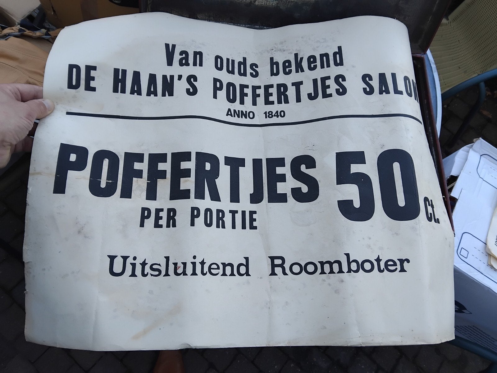 KERMIS- Retro Poster DE HAAN poffertjes LAREN-BERGEN OP ZOOM, Ophalen of Verzenden