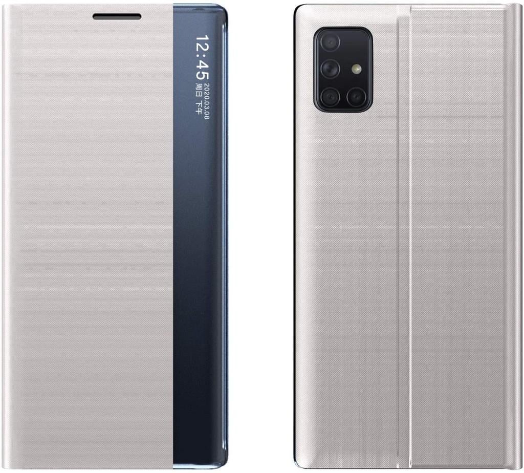 Smart Clear View Stand Cover Set Galaxy A71 _ Zilver, Verzenden, Nieuw, Hoesje of Tasje