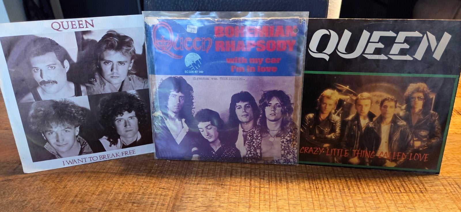 Queen Vinyl Singles: Bohemian Rhapsody, I Want to Break Free, Fotohoes, Ophalen of Verzenden, Gebruikt, Pop