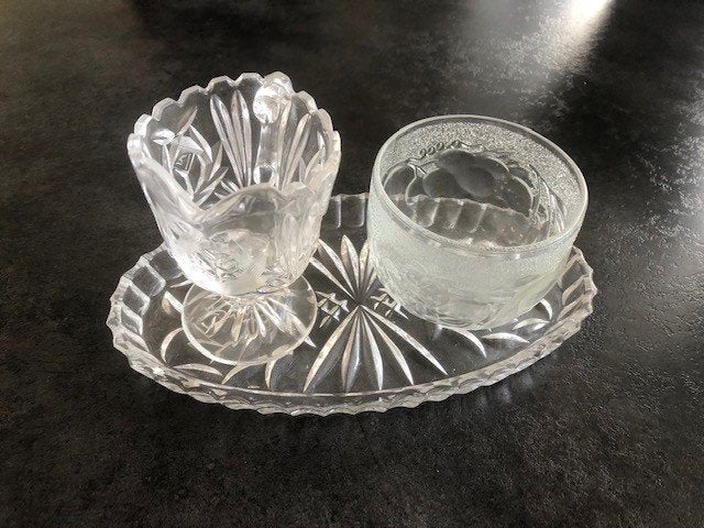 Suikerpotje en melkkannetje, Overige typen, Ophalen of Verzenden, Overige stijlen, Glas