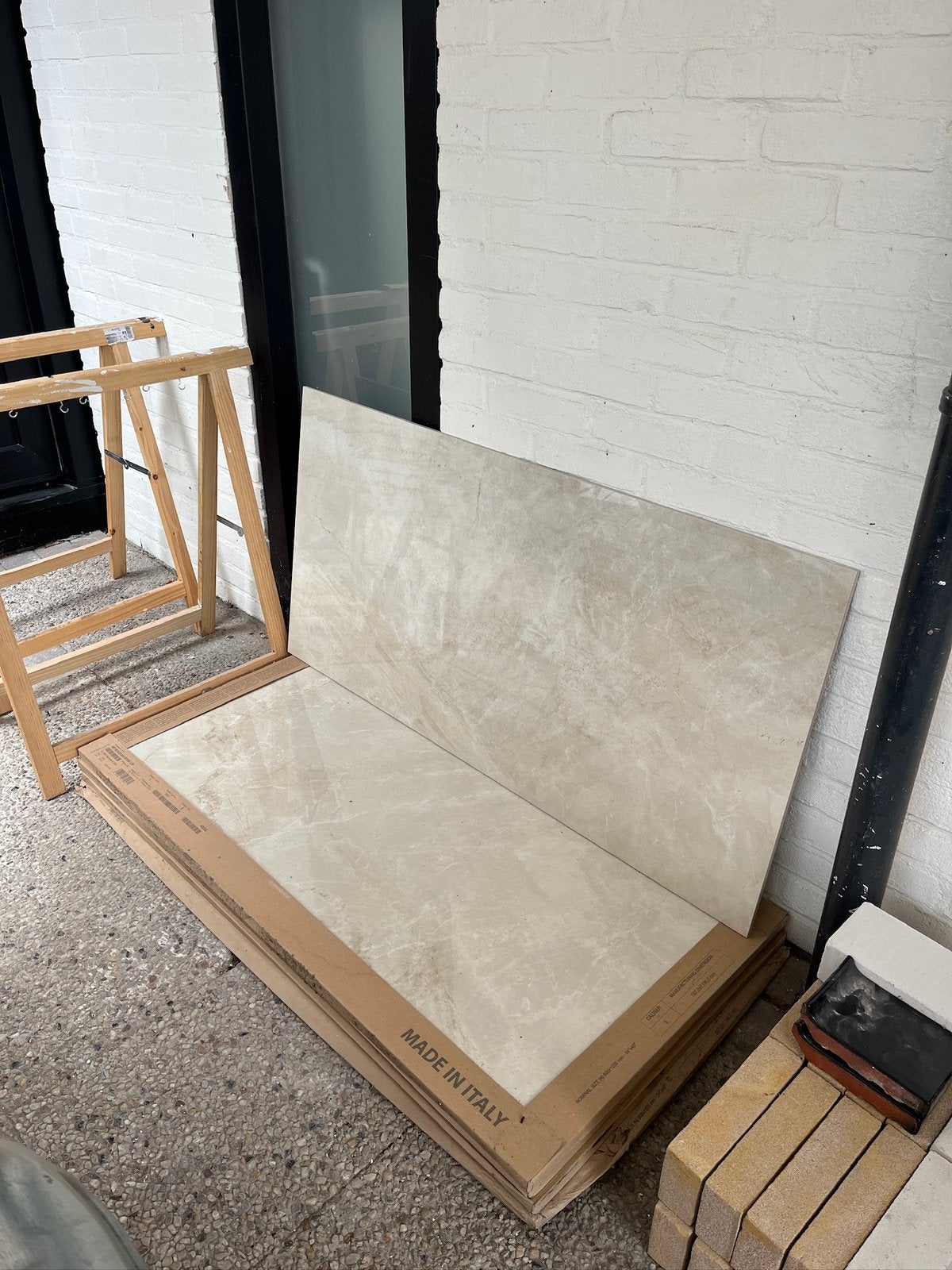 Badkamertegels 120x60, Tuin en Terras, Ophalen, Zo goed als nieuw, Hout