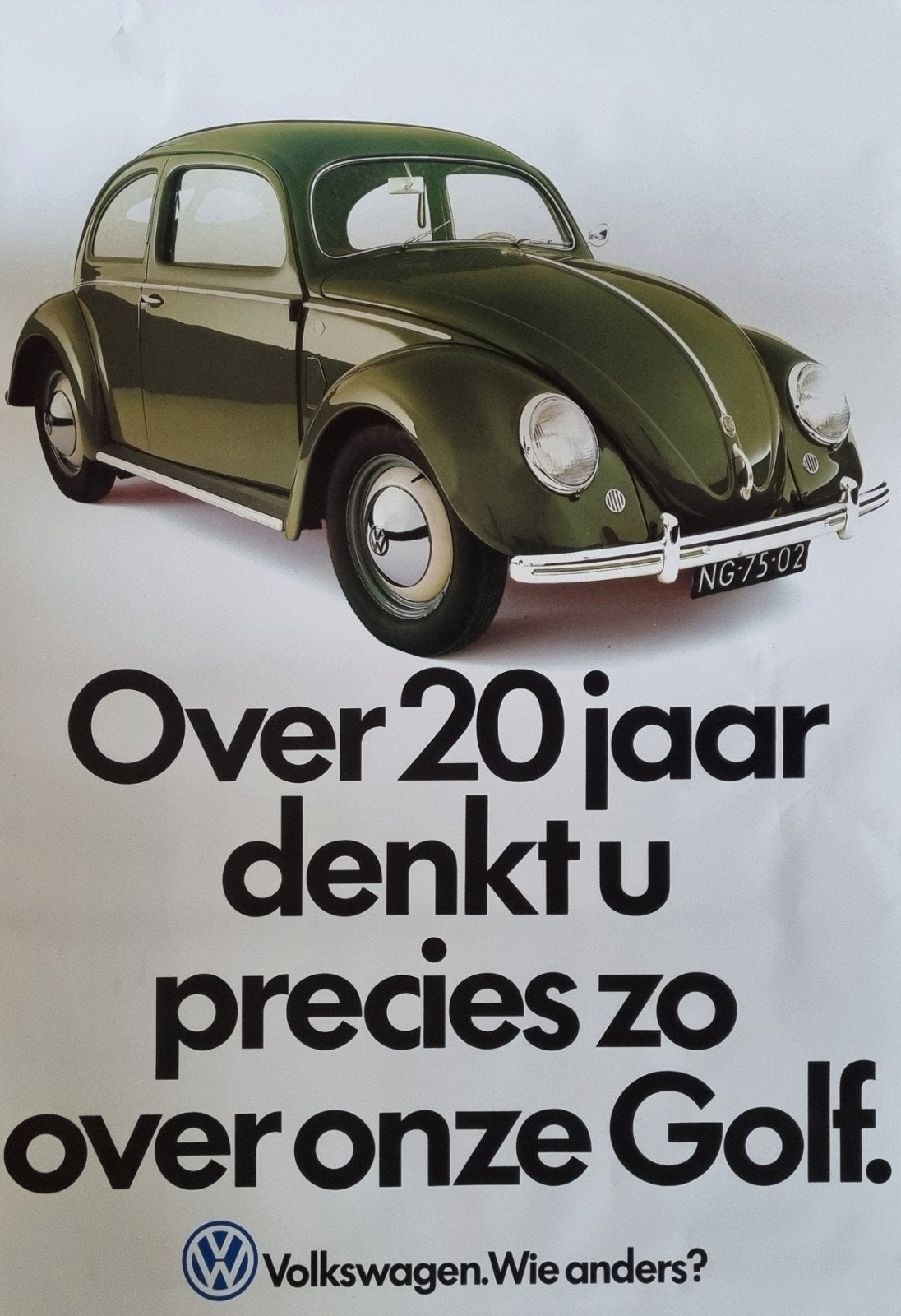 Originele Volkswagen Kever poster (80x120cm), Ophalen, Zo goed als nieuw, Volkswagen